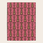 Pink and Brown Botanical Scalloped Art Deco Pattern Poster Gallery Image 4