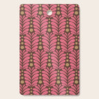 Pink and Brown Botanical Scalloped Art Deco Pattern Cutting Board Gallery Image 1