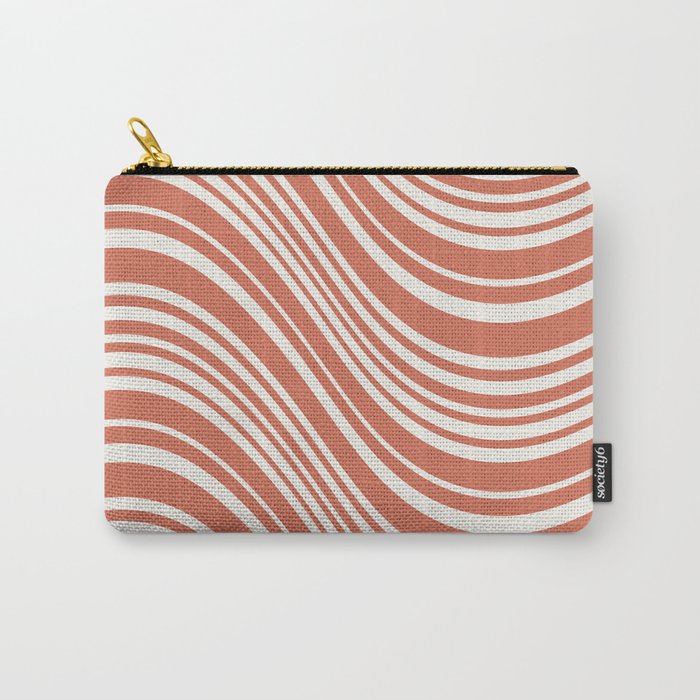 Wavy Stripes XLVII - Brick Red Carry All Pouch Gallery Image 1