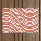 Wavy Stripes XLVII - Brick Red Outdoor Rug Gallery Image 1