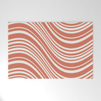 Wavy Stripes XLVII - Brick Red Welcome Mat Gallery Image 1