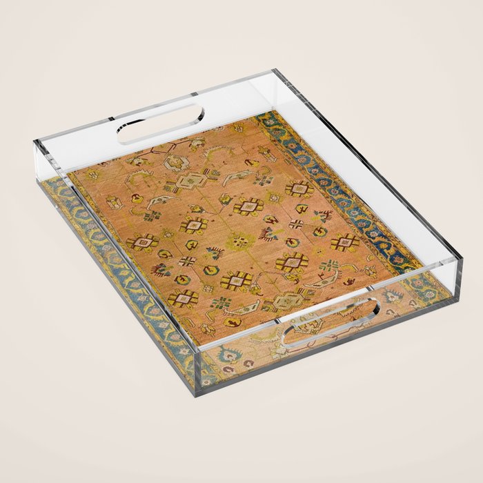 Persian Heritage Rug Design in Warm Earth Tones Acrylic Tray Gallery Image 1
