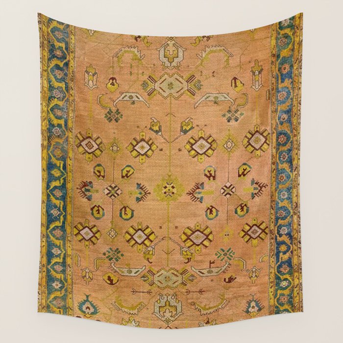 Persian Heritage Rug Design in Warm Earth Tones Wall Tapestry Gallery Image 1
