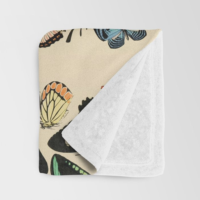 Papillon I Vintage French Butterfly Charts by Adolphe Millot Throw Blanket Gallery Image 3