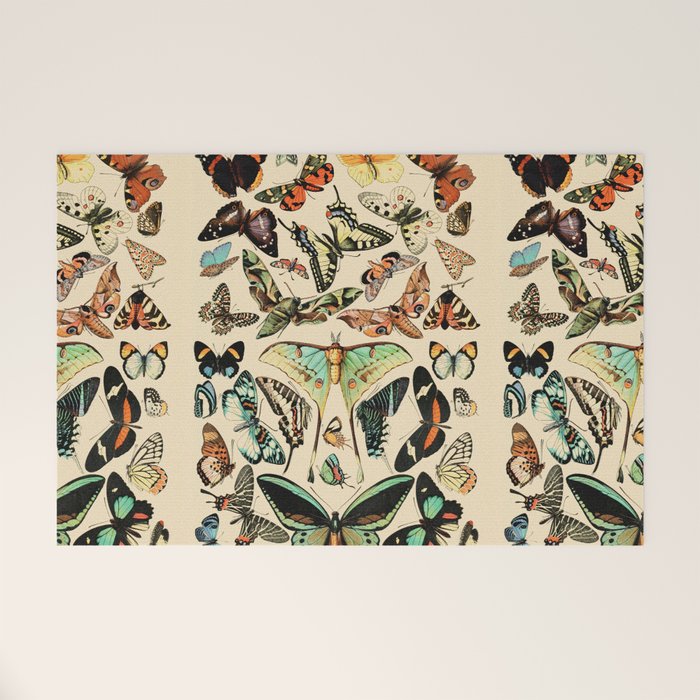 Papillon I Vintage French Butterfly Charts by Adolphe Millot Welcome Mat Gallery Image 1