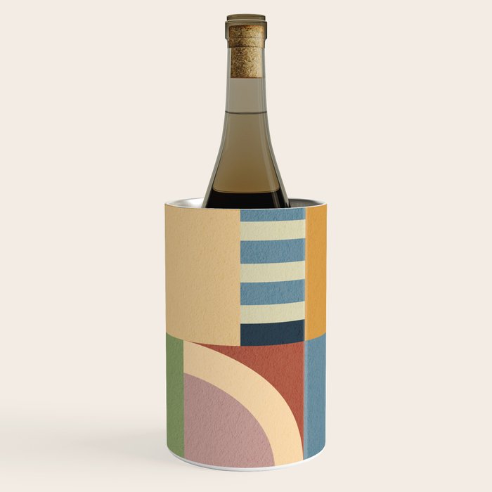 Abstract Bauhaus Geometry Sophisticated Autumn Wine Chiller Gallery Image 1