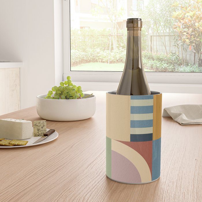 Abstract Bauhaus Geometry Sophisticated Autumn Wine Chiller Gallery Image 4