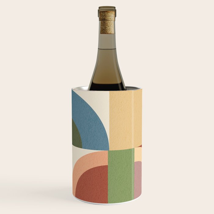 Abstract Bauhaus Geometry Sophisticated Autumn Wine Chiller Gallery Image 2