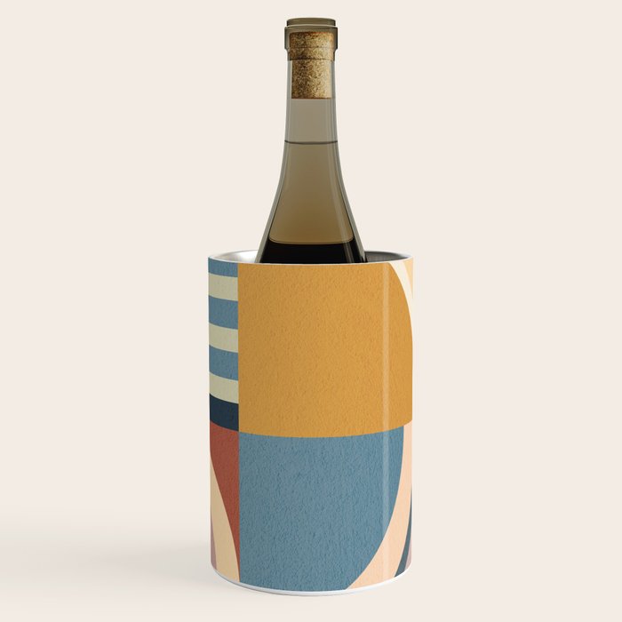 Abstract Bauhaus Geometry Sophisticated Autumn Wine Chiller Gallery Image 3