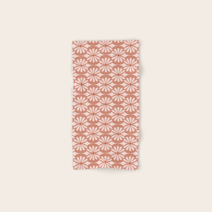 Solstice Boho Geometric Terra Cotta Blush Bath Towel Gallery Image 1
