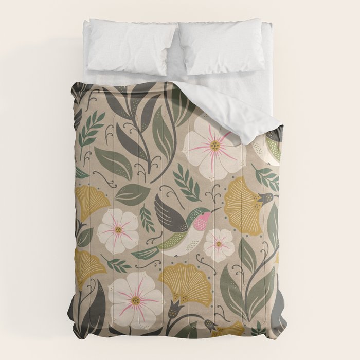 Hummingbird and Flowers Comforter Gallery Image 6