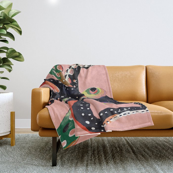 Colorful Octopus Throw Blanket Gallery Image 1