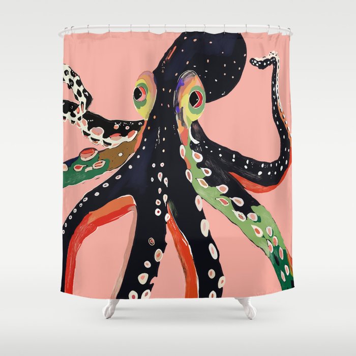 Colorful Octopus Shower Curtain Gallery Image 1