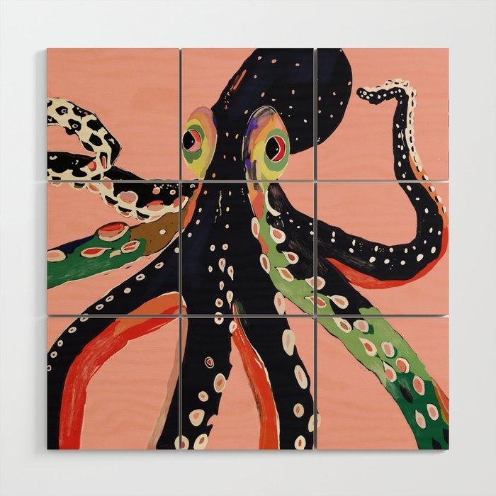 Colorful Octopus Wood Wall Art Gallery Image 1