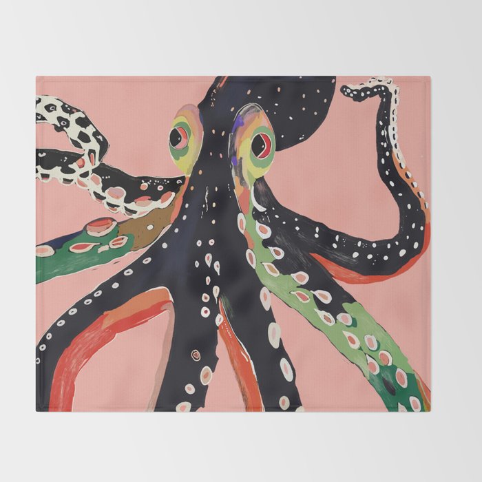 Colorful Octopus Throw Blanket Gallery Image 2