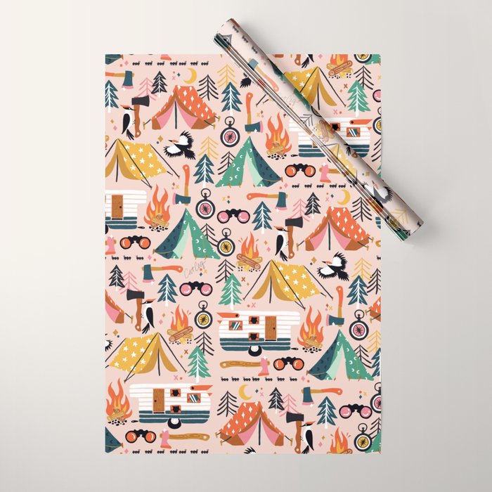Camping Kit - Blush Palette Wrapping Paper Gallery Image 1