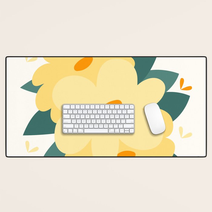 Yellow flowers Desk Mat Gallery Image 1