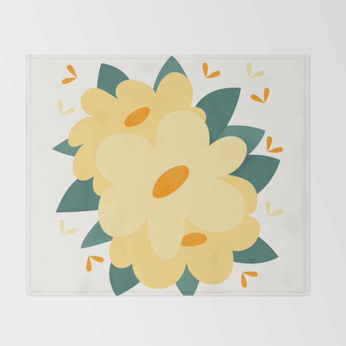 Yellow flowers Throw Blanket Gallery Image 2