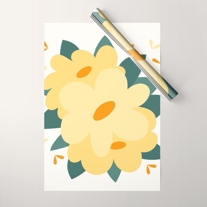 Yellow flowers Wrapping Paper Gallery Image 1