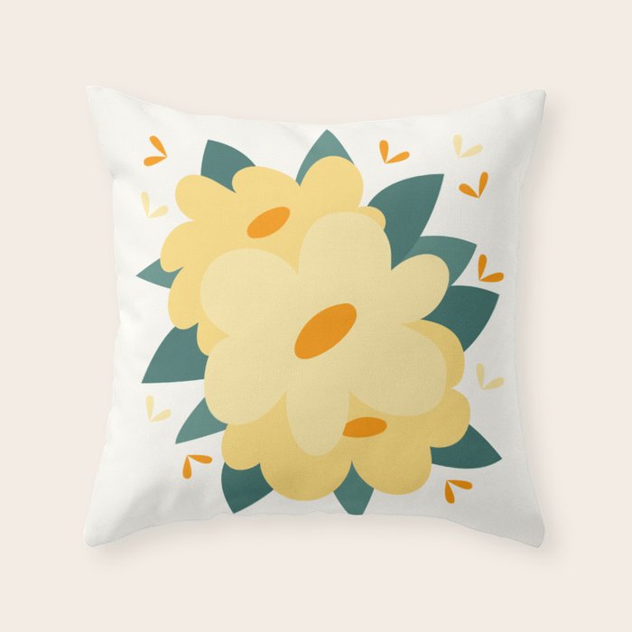 Yellow flowers Throw Pillow Gallery Image 6