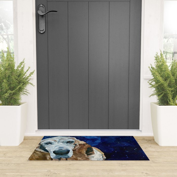 Basset Hound Nebula Stickers Dog Portrait Welcome Mat Gallery Image 3