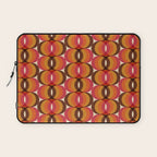 Magenta, Orange, Brown, and Ivory Retro 1960s Wavy Pattern Laptop Sleeve Gallery Image 1