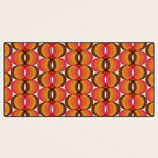 Magenta, Orange, Brown, and Ivory Retro 1960s Wavy Pattern Desk Mat Gallery Image 3