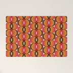 Magenta, Orange, Brown, and Ivory Retro 1960s Wavy Pattern Welcome Mat Gallery Image 1