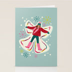 Winter Snow Angel Fun Stationery Card Gallery Image 2