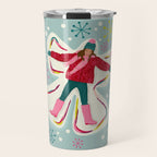 Winter Snow Angel Fun Travel Mug Gallery Image 1
