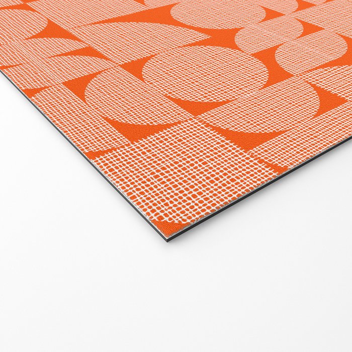 Mid Century Modern Geometric Textured Shapes Orange And White Welcome Mat Gallery Image 2
