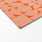 Mid Century Modern Geometric Textured Shapes Orange And White Welcome Mat Gallery Image 2