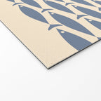 Fish Cuff - Minimalist Mid Century Modern Fish in Cream and Stone Blue Welcome Mat Gallery Image 2