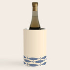 Fish Cuff - Minimalist Mid Century Modern Fish in Cream and Stone Blue Wine Chiller Gallery Image 3