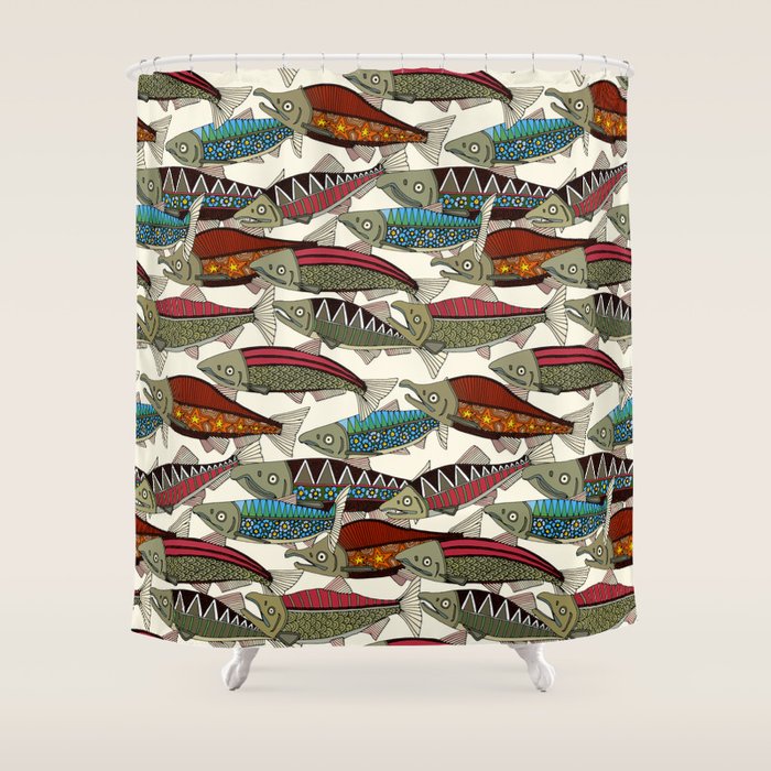 Alaskan salmon pearl Shower Curtain Gallery Image 1