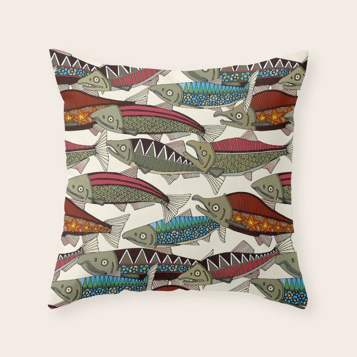 Alaskan salmon pearl Throw Pillow Gallery Image 6