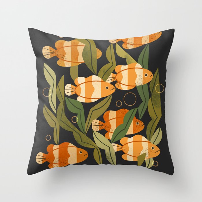 Seven Clownfish Throw Pillow Gallery Image 6