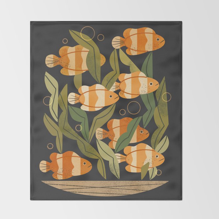 Seven Clownfish Throw Blanket Gallery Image 2
