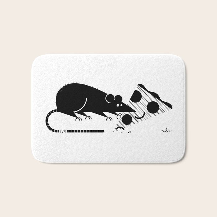 Pizza Rat Bath Mat