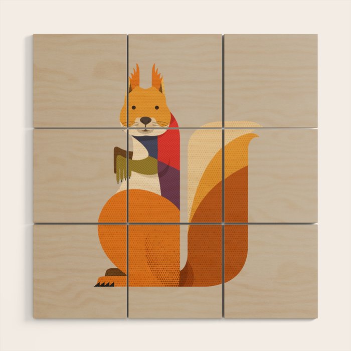 Red Squirrel Wood Wall Art Gallery Image 1