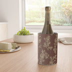 Botanical Cottage Woven Look Pattern in Dark Brown and Cream Wine Chiller Gallery Image 4