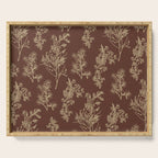 Botanical Cottage Woven Look Pattern in Dark Brown and Cream Serving Tray Gallery Image 1