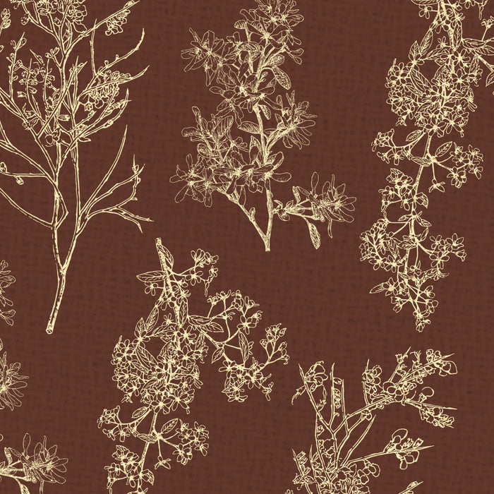 Botanical Cottage Woven Look Pattern in Dark Brown and Cream Coffee Mug Gallery Image 2