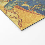 Ancient Path to Kunisada - Nature Ukiyo Landscape in Yellow, Gold, Green, Red and Orange Welcome Mat Gallery Image 2