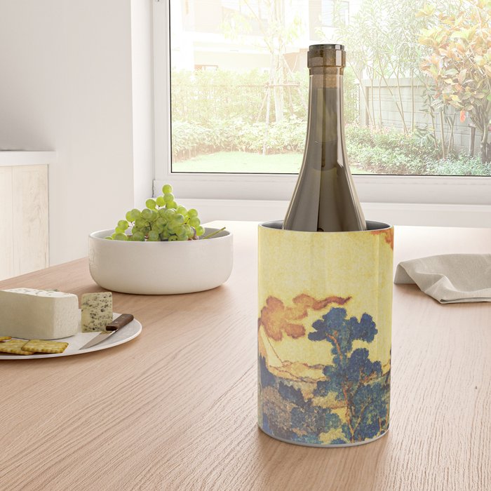 Ancient Path to Kunisada - Nature Ukiyo Landscape in Yellow, Gold, Green, Red and Orange Wine Chiller Gallery Image 4