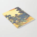 Ancient Path to Kunisada - Nature Ukiyo Landscape in Yellow, Gold, Green, Red and Orange Notebook Gallery Image 2