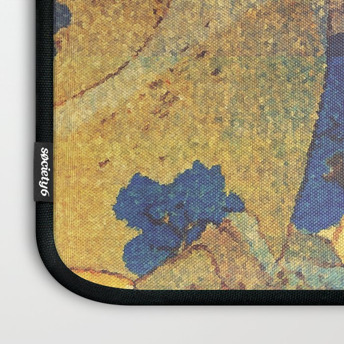 Ancient Path to Kunisada - Nature Ukiyo Landscape in Yellow, Gold, Green, Red and Orange Laptop Sleeve Gallery Image 3