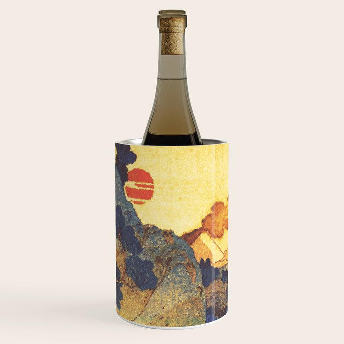 Ancient Path to Kunisada - Nature Ukiyo Landscape in Yellow, Gold, Green, Red and Orange Wine Chiller Gallery Image 2
