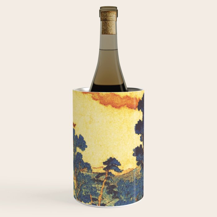 Ancient Path to Kunisada - Nature Ukiyo Landscape in Yellow, Gold, Green, Red and Orange Wine Chiller Gallery Image 3