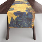 Ancient Path to Kunisada - Nature Ukiyo Landscape in Yellow, Gold, Green, Red and Orange Table Runner Gallery Image 1